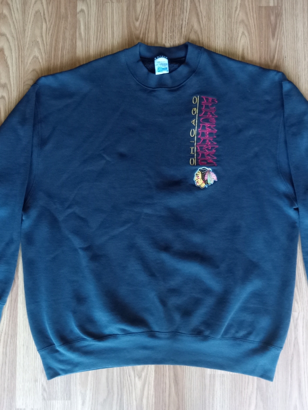 Vintage Salem Sportswear Chicago Blackhawks Black Crewneck Sweatshirt Size XXL